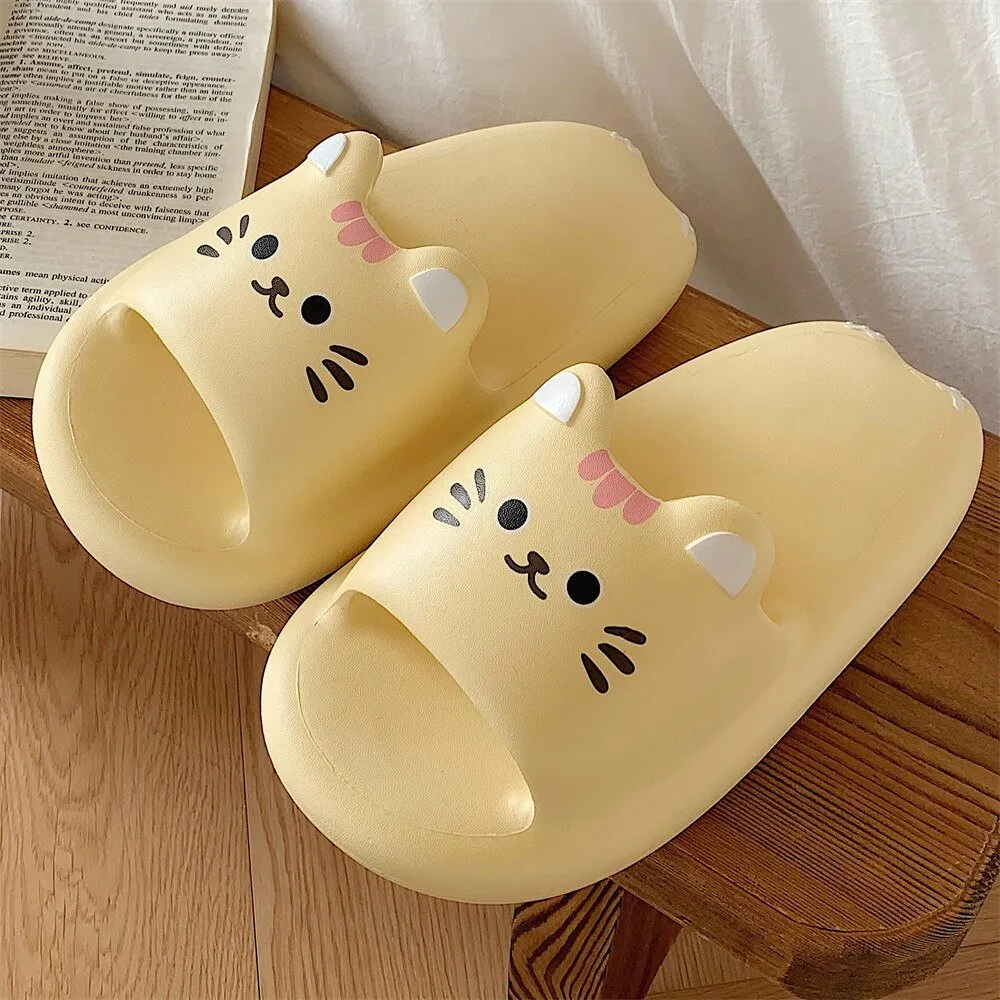 Pink Pig Pattern Summer Slippers for Adults