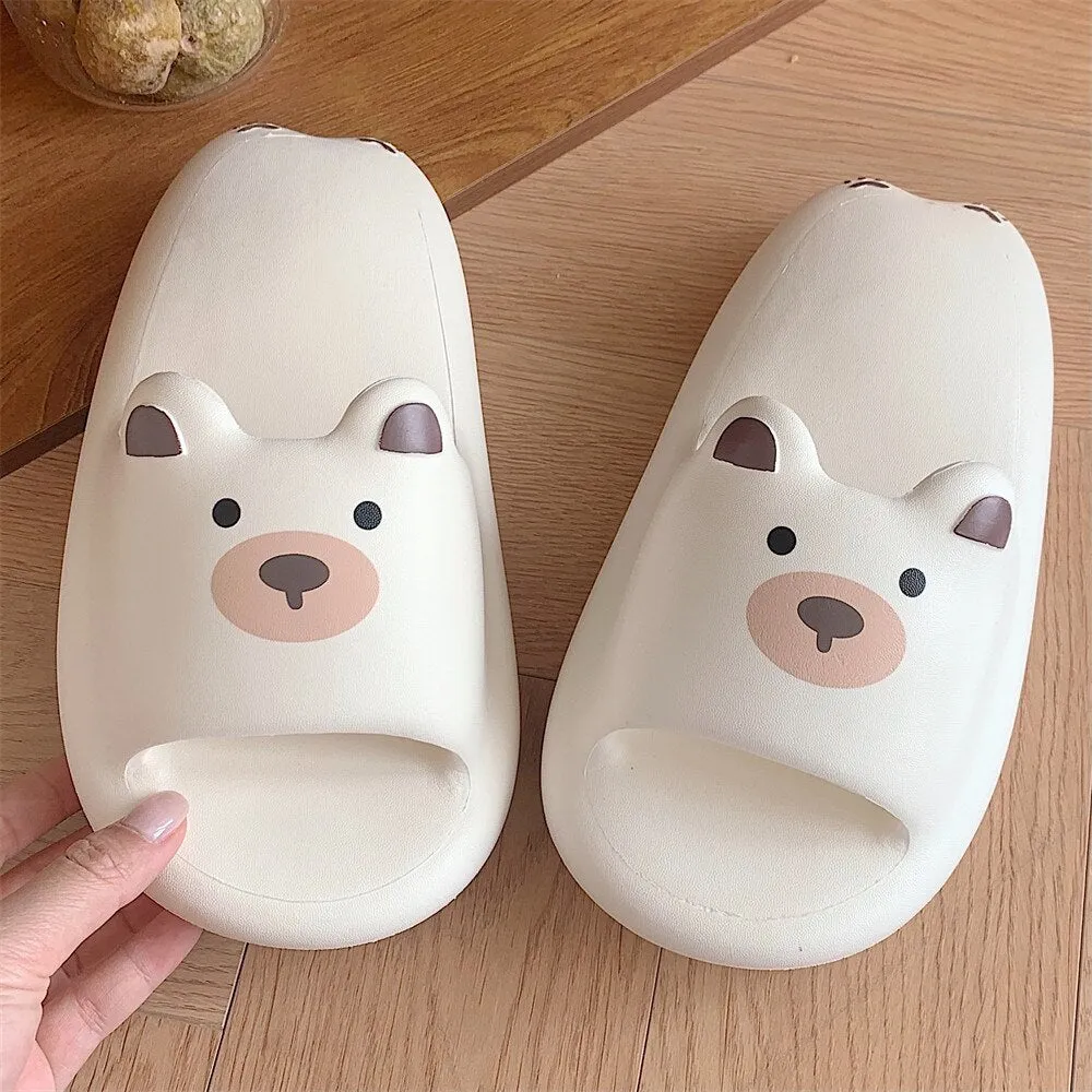 Pink Pig Pattern Summer Slippers for Adults