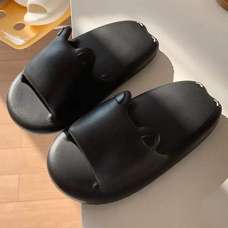 Pink Pig Pattern Summer Slippers for Adults