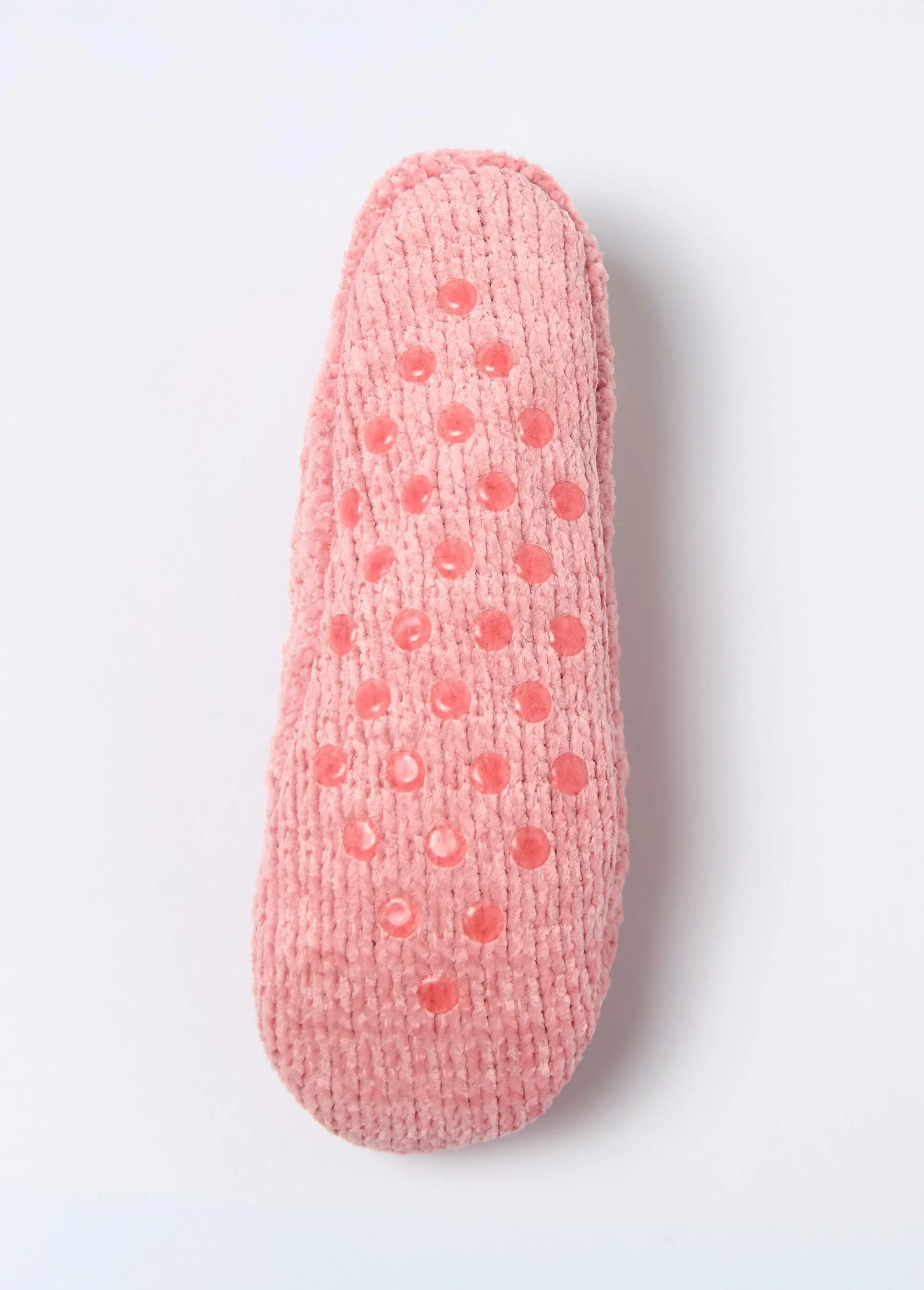 Plush knit slippers