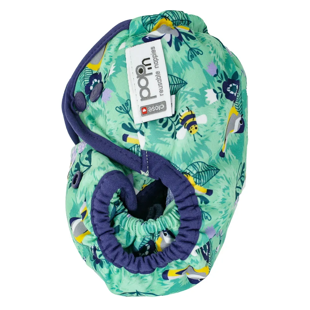 Pop-In Single Printed Nappy Bamboo Aplix Round the Garden