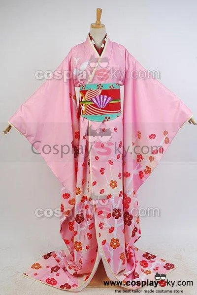 Puella Magi Madoka Magica Tomoe Mami Maiko Kimono Costume Cosplay