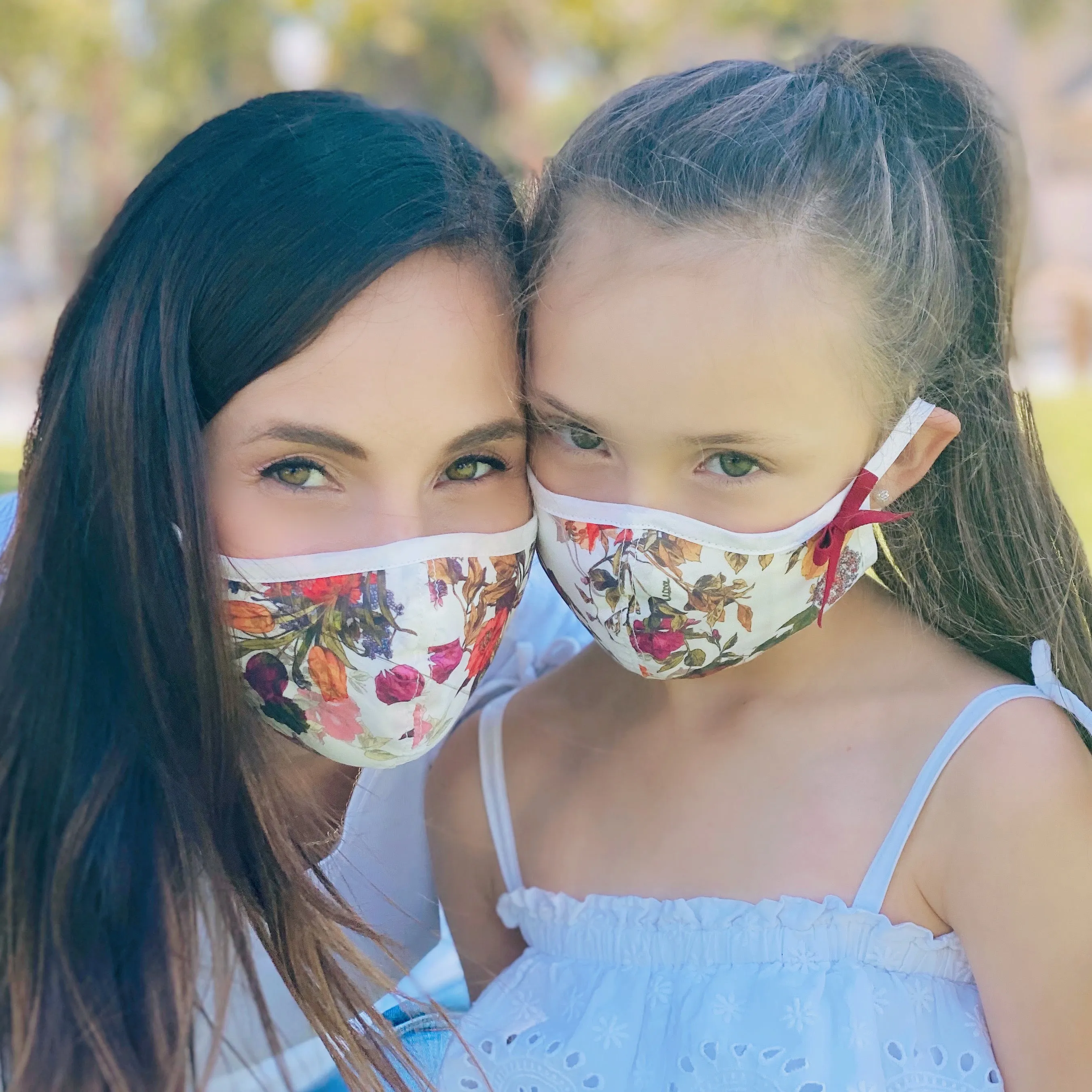"Be Safe. Be Kind" Printed Heirloom Mask, Adjustable - Botanical Garden, Navy