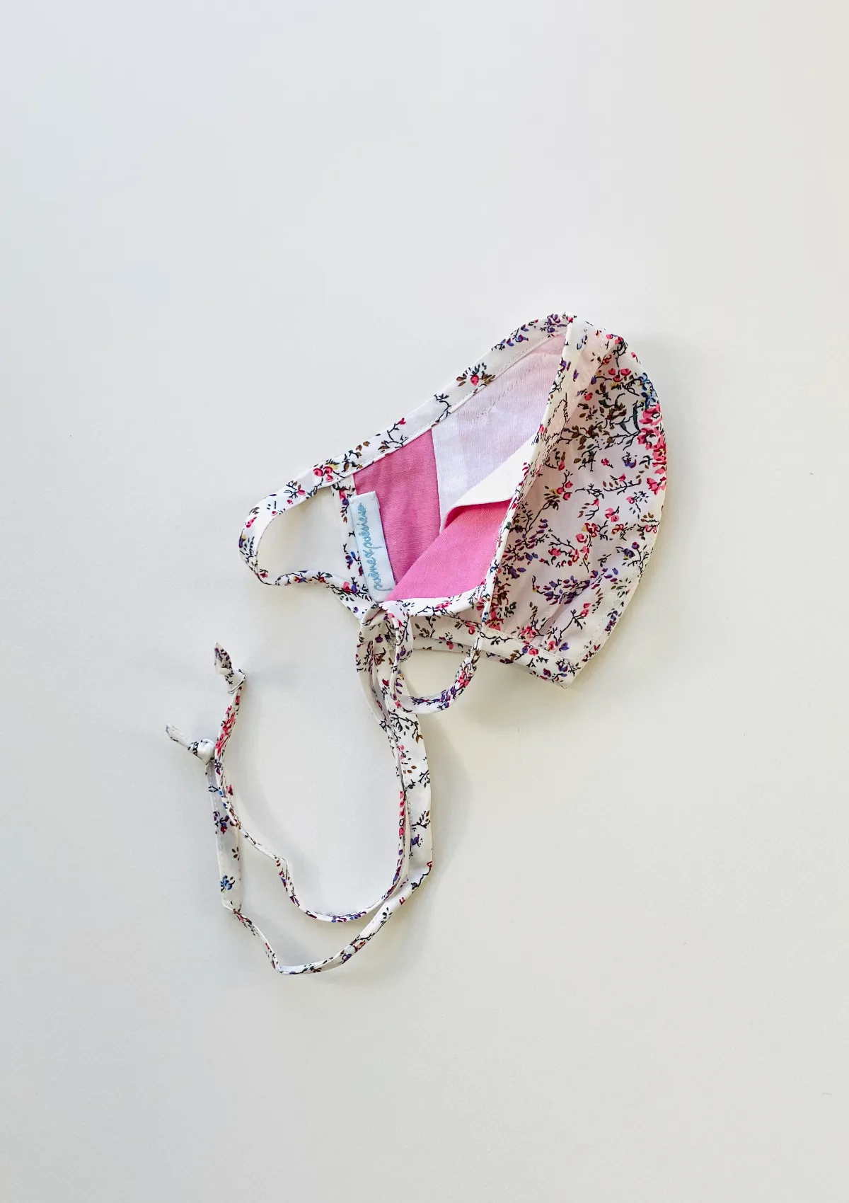 "Be Safe. Be Kind" Printed Heirloom Mask, Adjustable - Ivory Cherry Blossom
