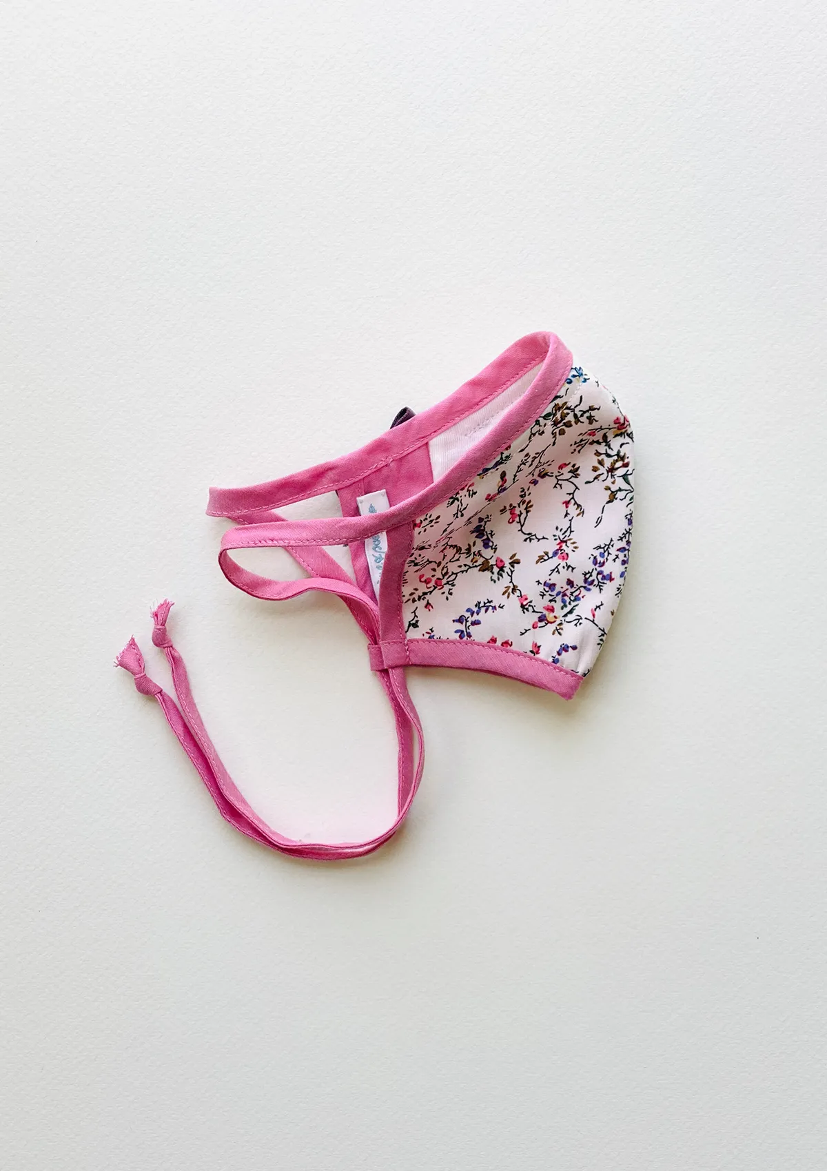 "Be Safe. Be Kind" Printed Heirloom Mask, Adjustable - Ivory Cherry Blossom