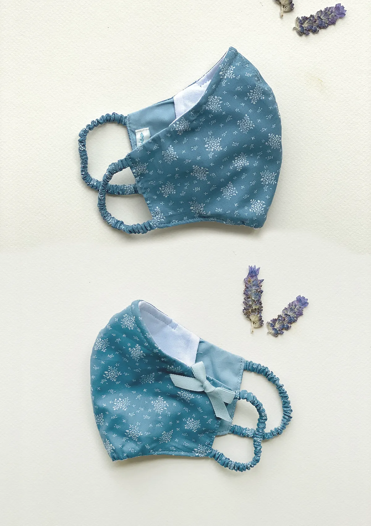 "Be Safe. Be Kind" Printed Heirloom Mask - Blue Farmhouse Floral