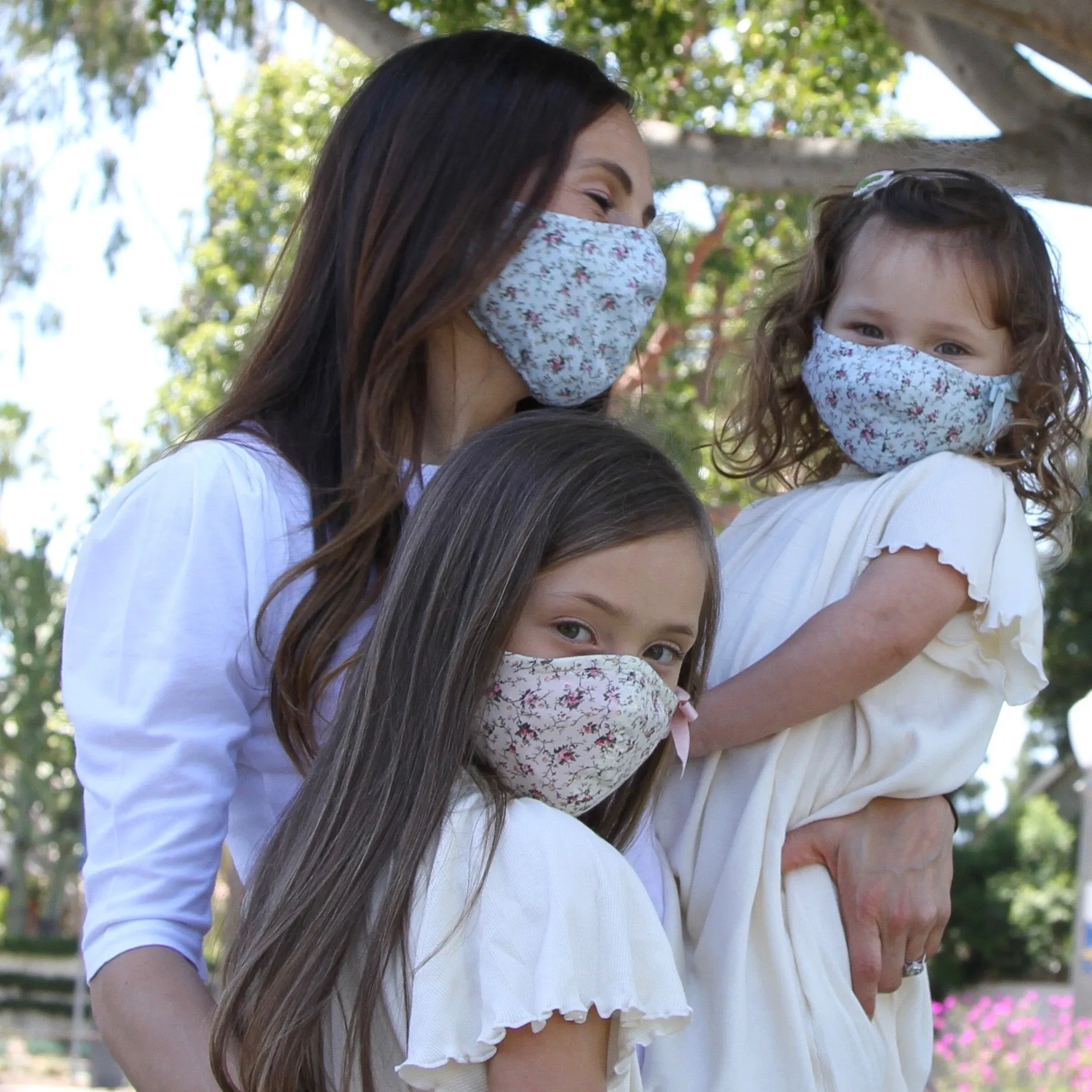 "Be Safe. Be Kind" Printed Heirloom Mask - Blue Farmhouse Floral