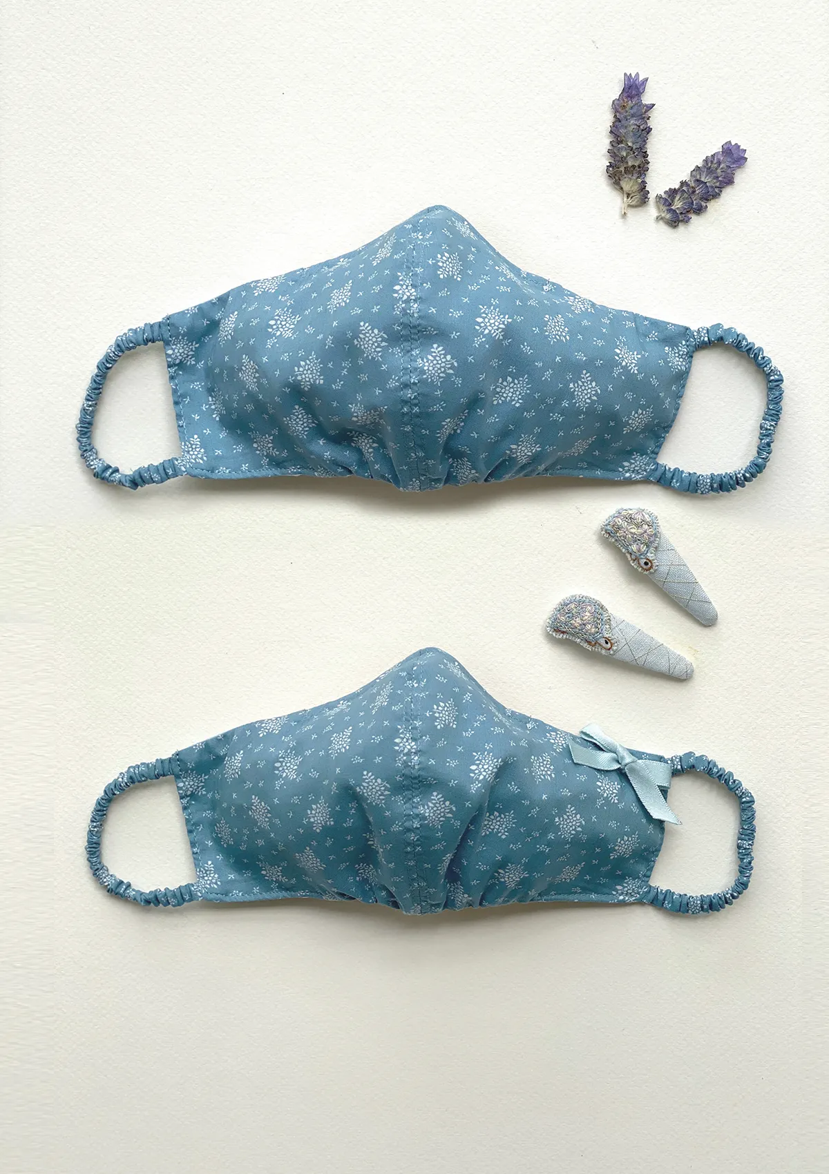"Be Safe. Be Kind" Printed Heirloom Mask - Blue Farmhouse Floral