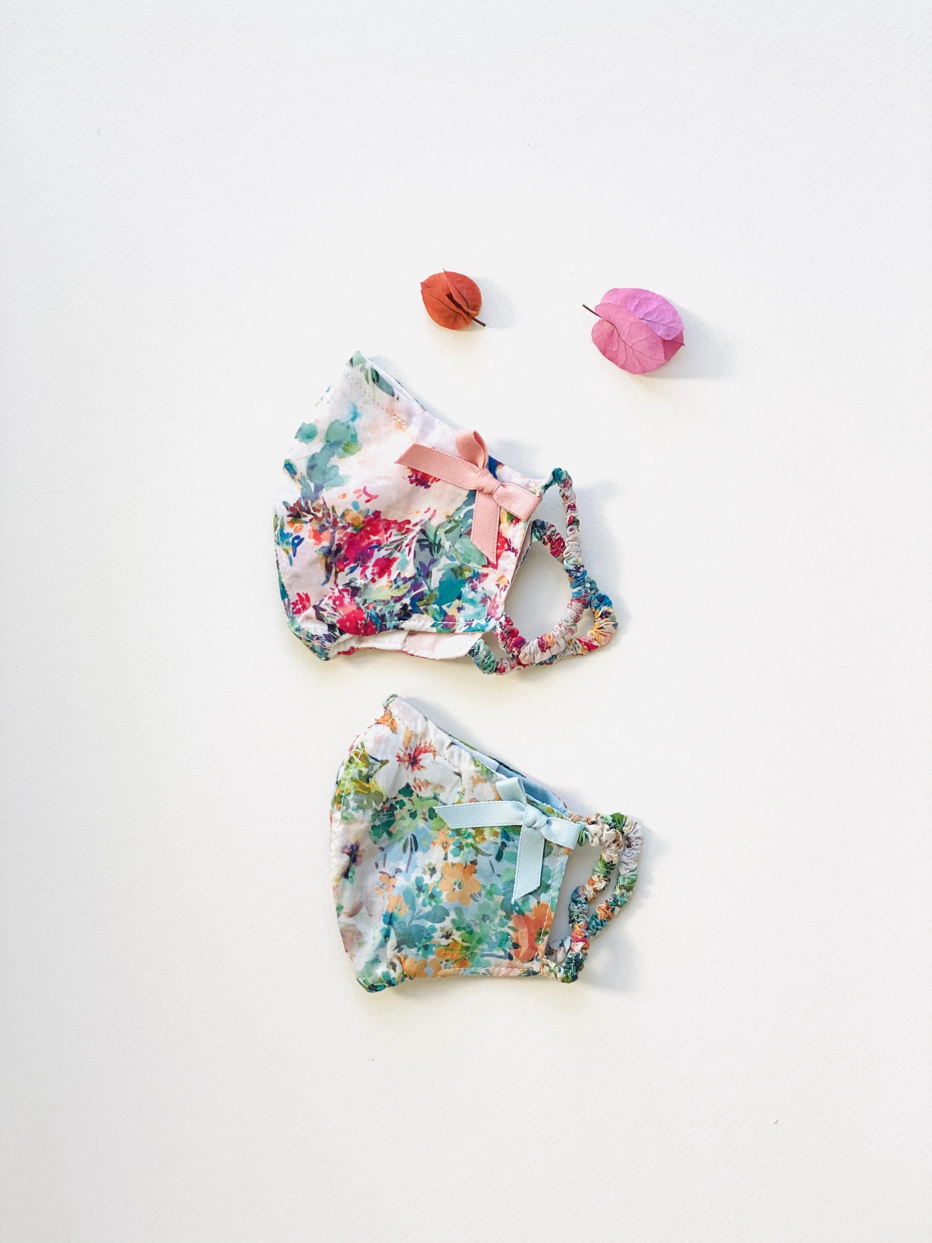 "Be Safe. Be Kind" Printed Heirloom Mask - Blue Watercolor Floral