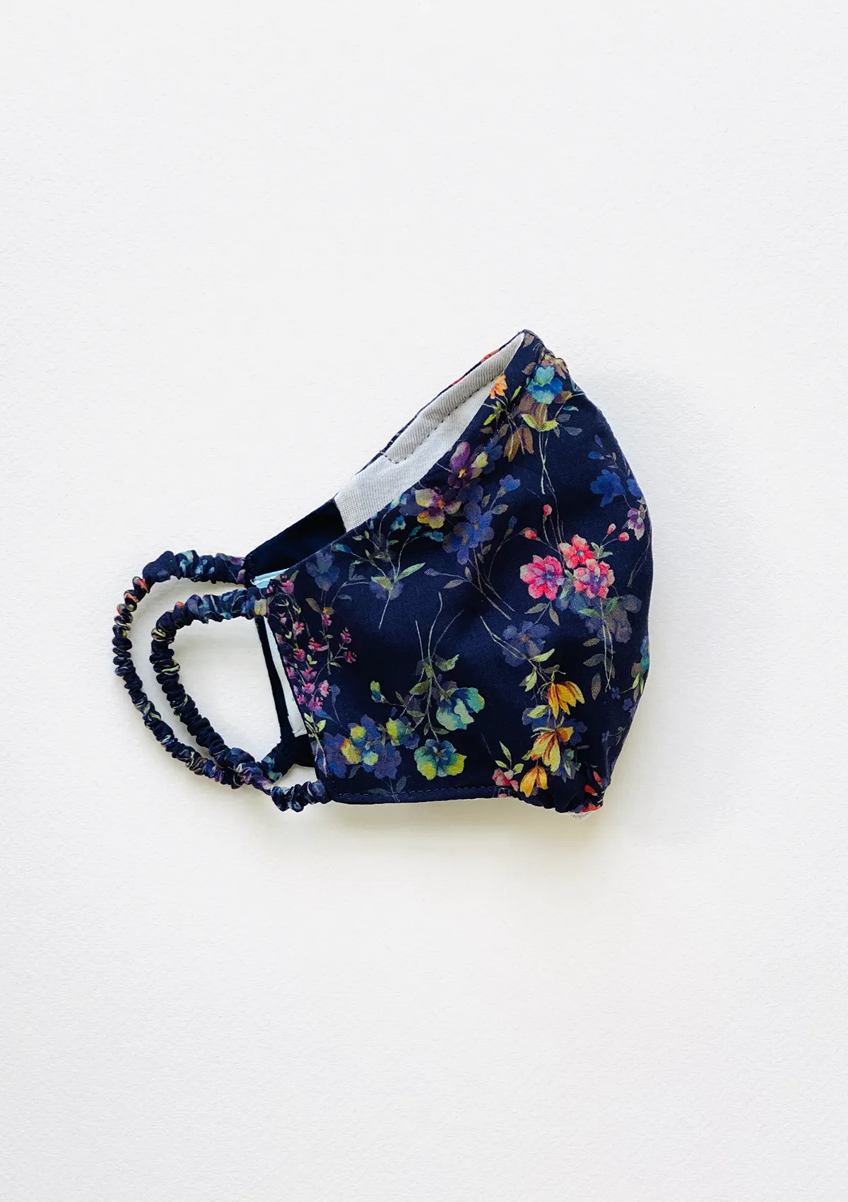 "Be Safe. Be Kind" Printed Heirloom Mask - Botanical Garden, Navy