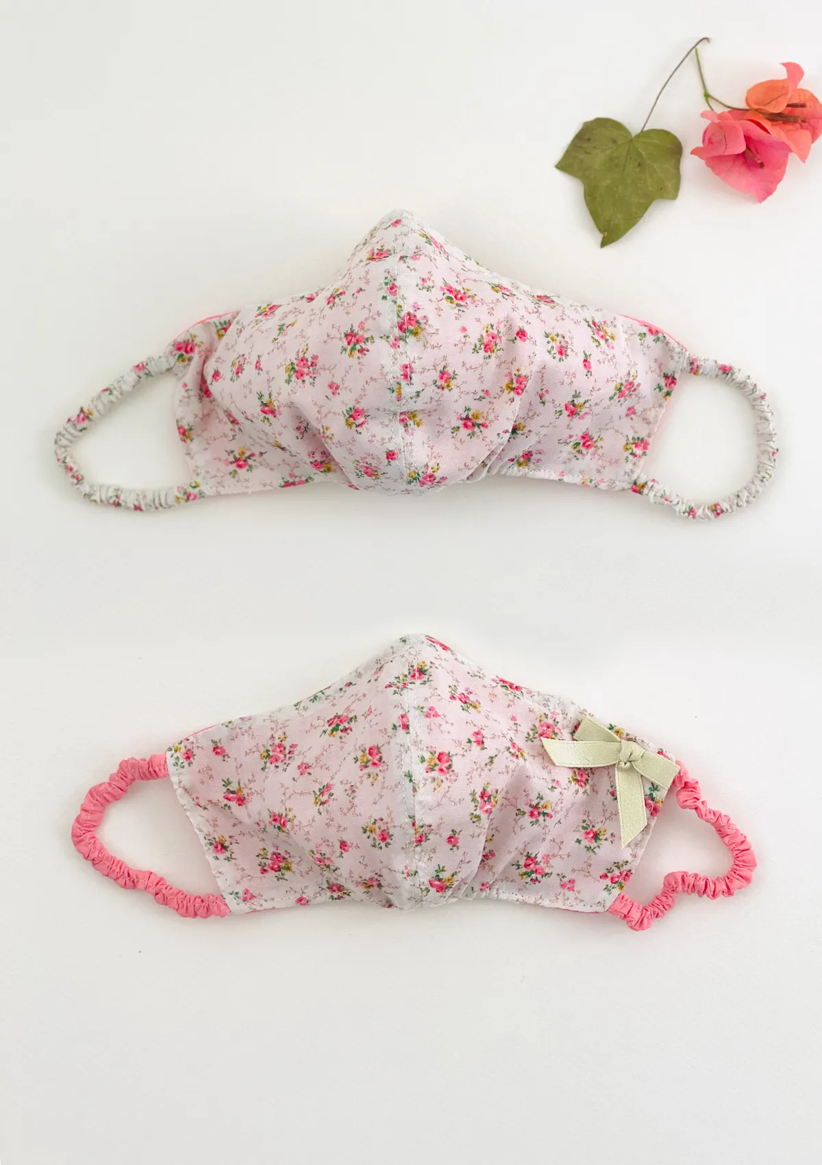 "Be Safe. Be Kind" Printed Heirloom Mask - Coral Rose Garden