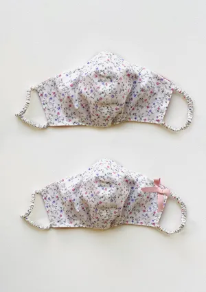 "Be Safe. Be Kind" Printed Heirloom Mask - Ivory Flowering Vines