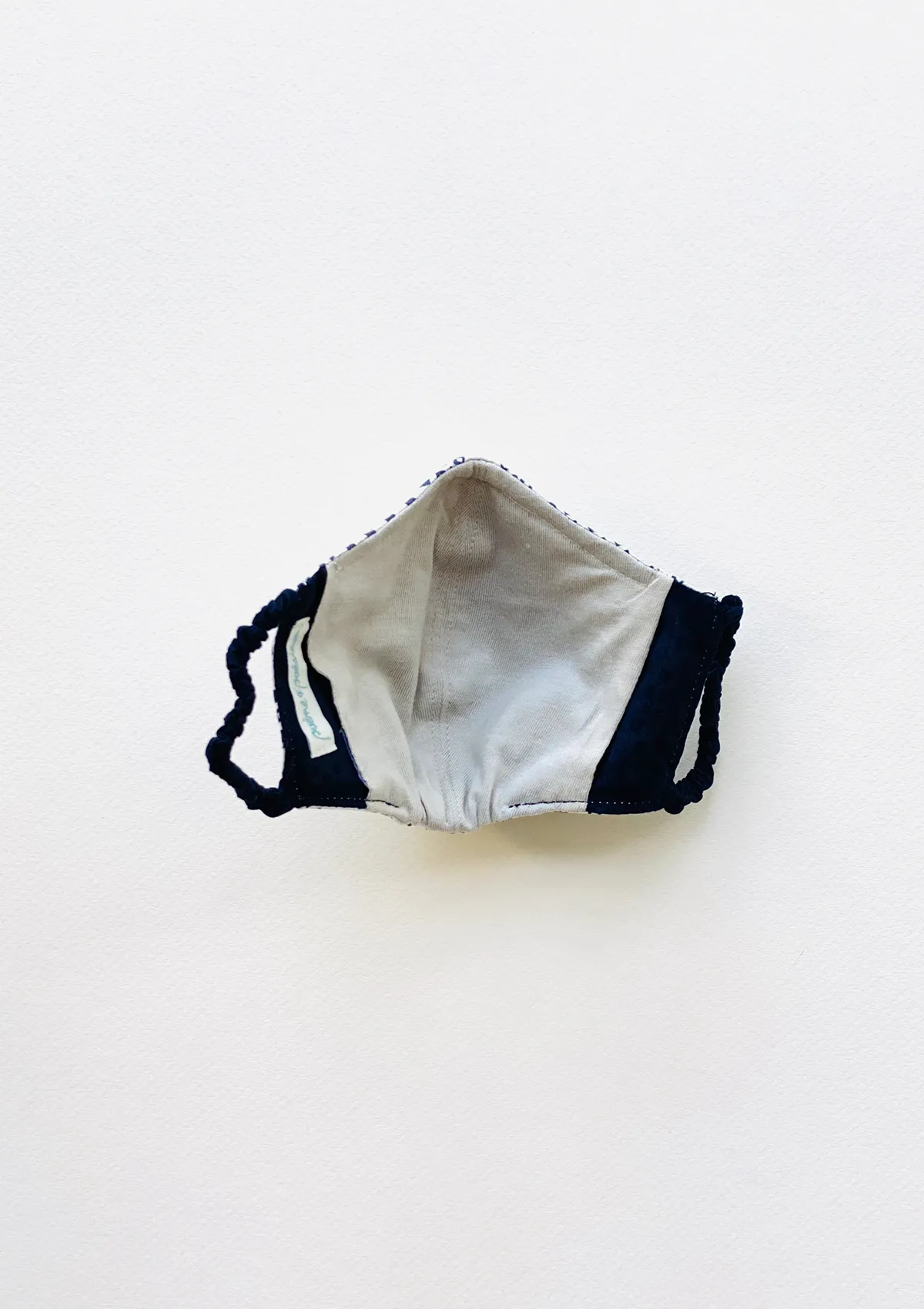 "Be Safe. Be Kind" Printed Heirloom Mask - Navy Diamond