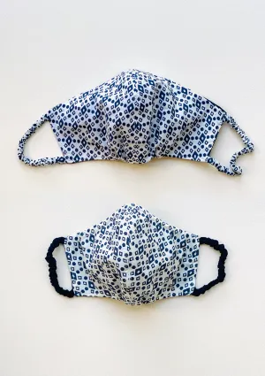 "Be Safe. Be Kind" Printed Heirloom Mask - Navy Diamond