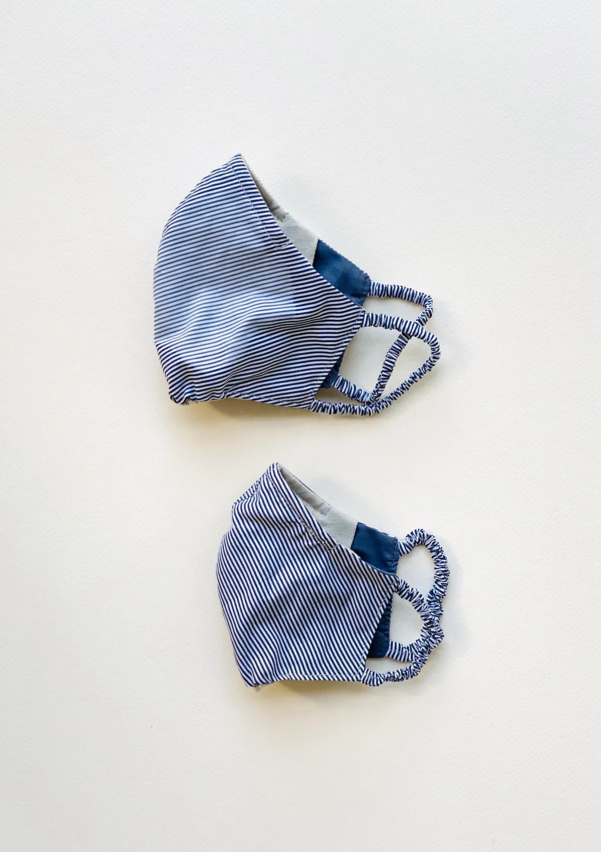 "Be Safe. Be Kind" Printed Heirloom Mask - Navy Stripe