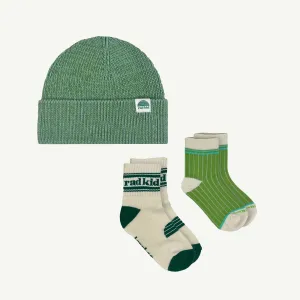 Rad Kid Beanie And Sock Twin Pack Bundle - Pine