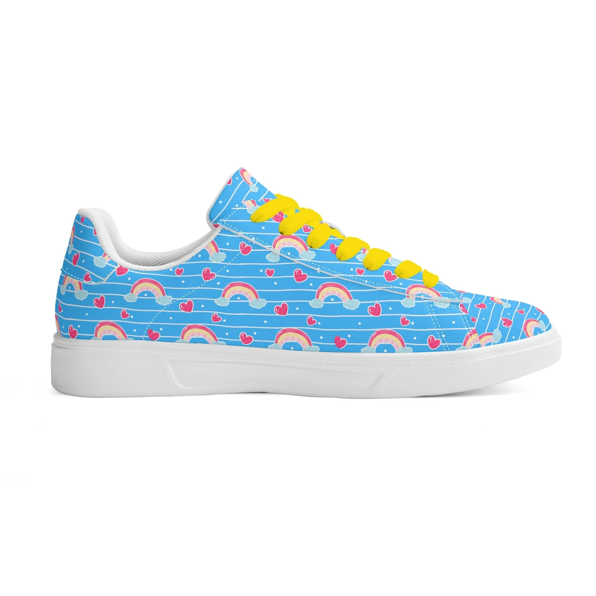 Rainbow Whimsy Unisex Low Top Leather Kicks