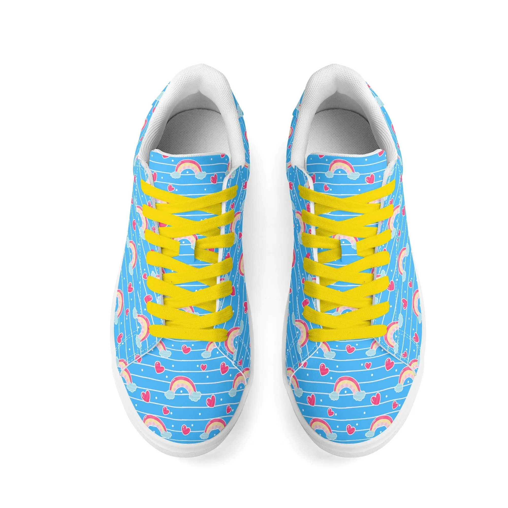 Rainbow Whimsy Unisex Low Top Leather Kicks