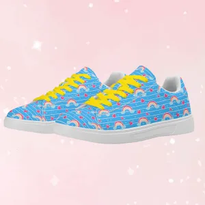 Rainbow Whimsy Unisex Low Top Leather Kicks