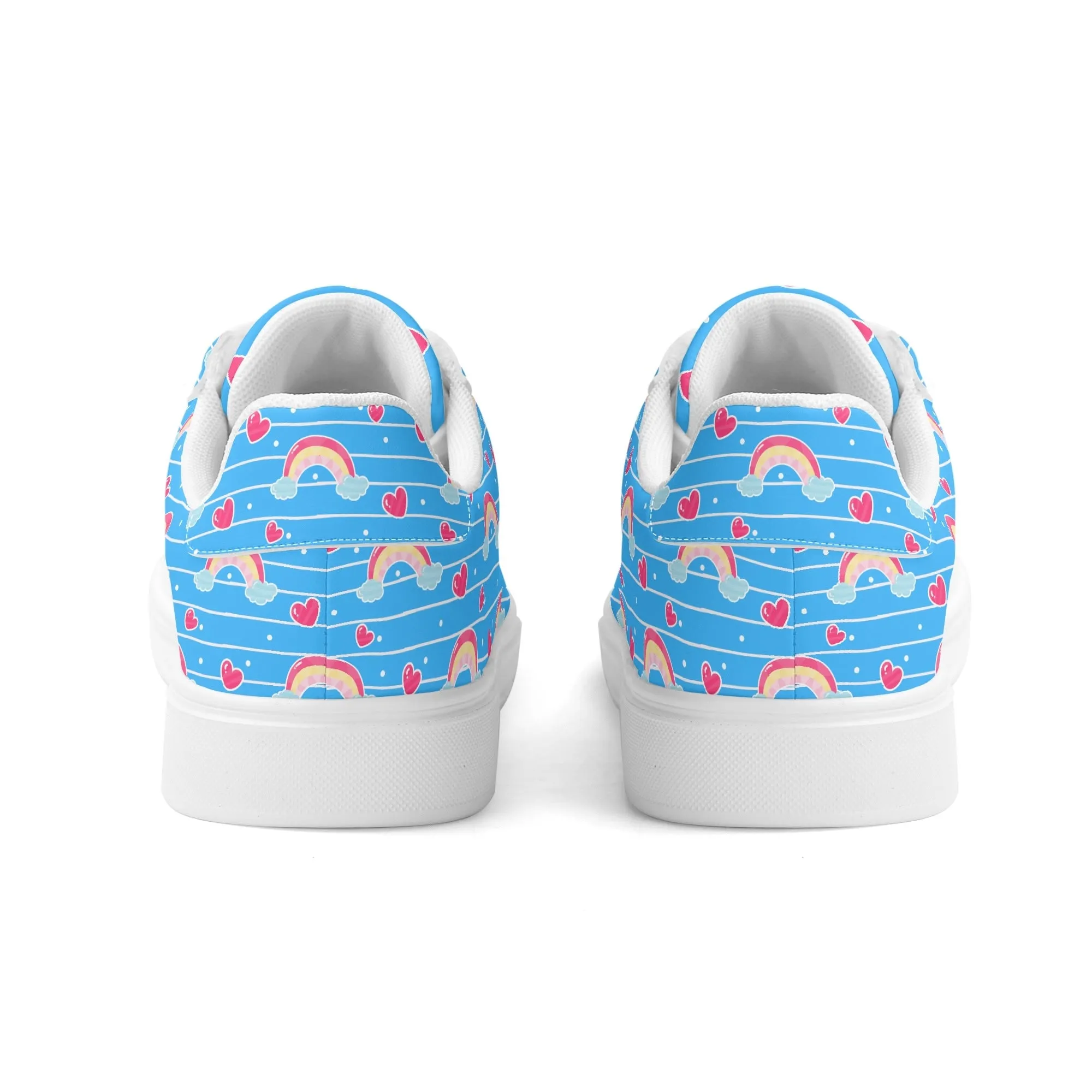 Rainbow Whimsy Unisex Low Top Leather Kicks