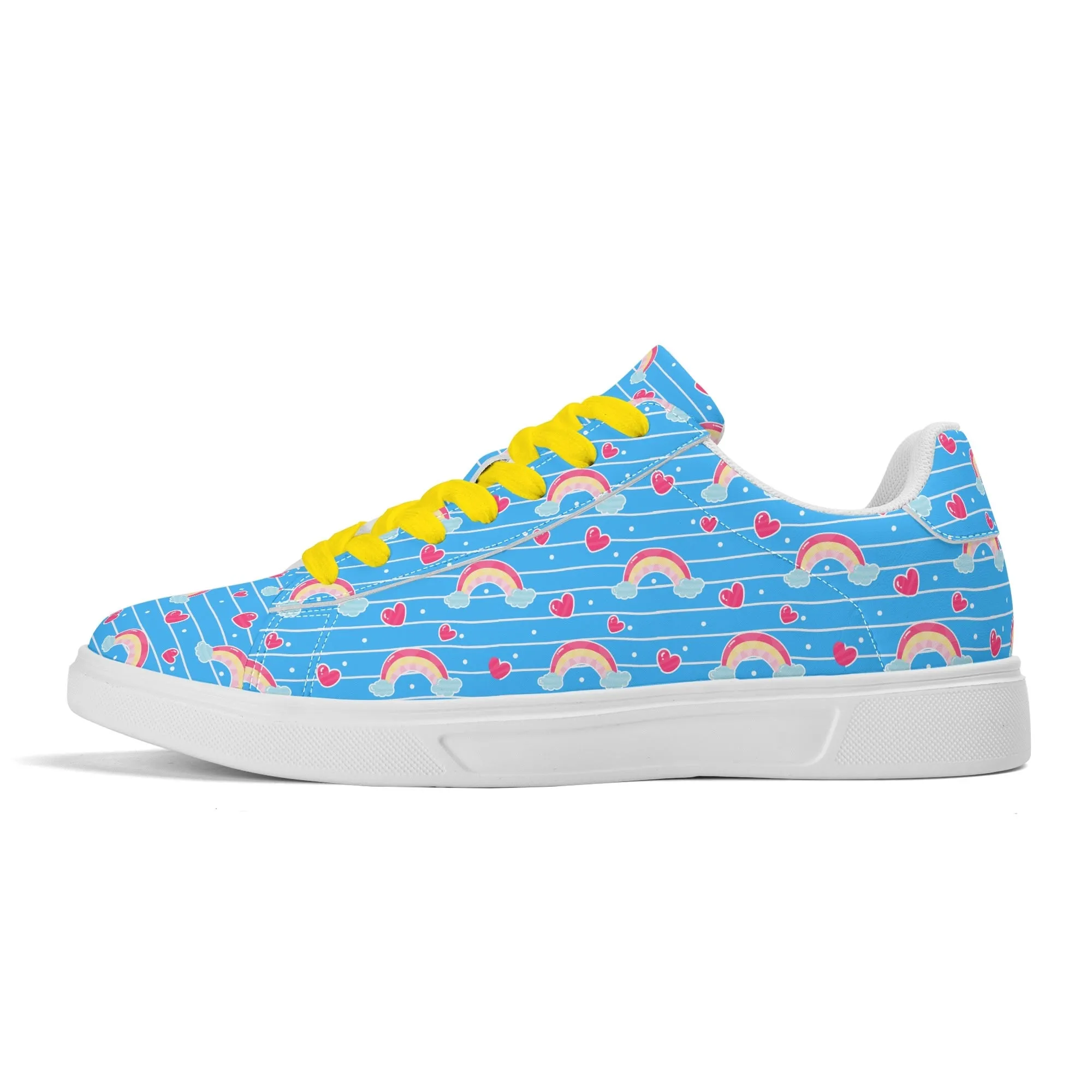 Rainbow Whimsy Unisex Low Top Leather Kicks