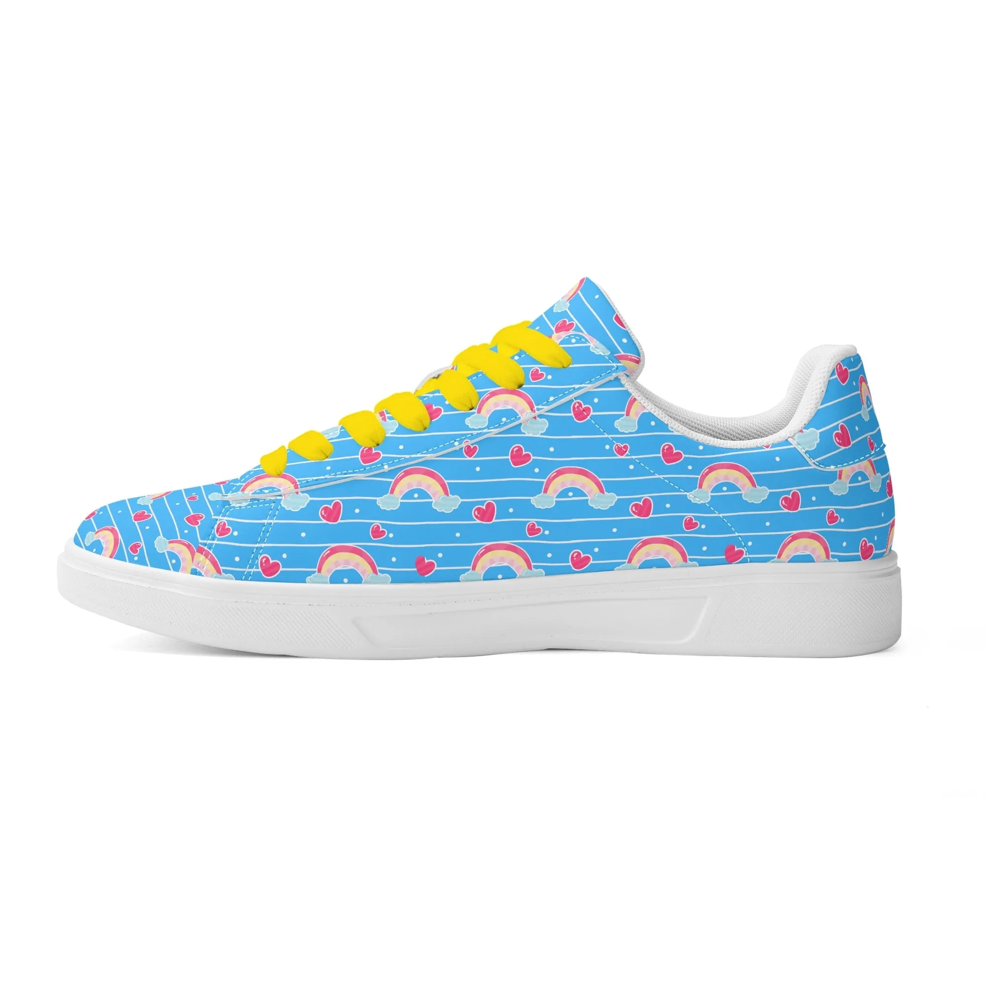 Rainbow Whimsy Unisex Low Top Leather Kicks