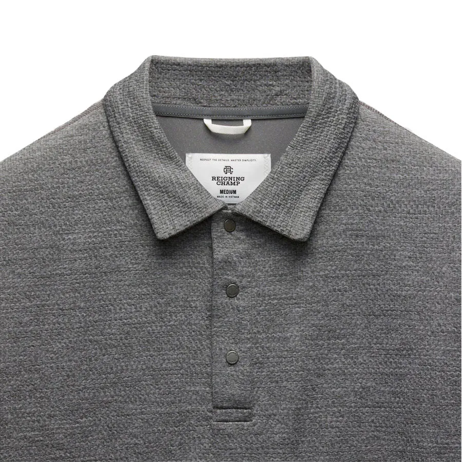 Reigning Champ Solotex Mesh Tiebreak Polo H.Carbon