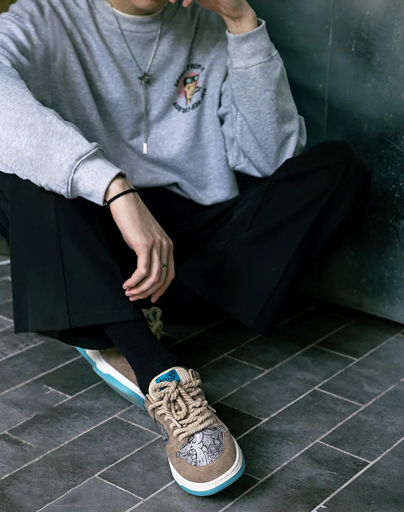 Retro Silk Road Secret Cashew Flower Men's Casual Shoes