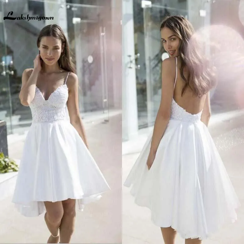 Roycebridal Beach Wedding Dresses Sexy Spaghetti Straps Backless