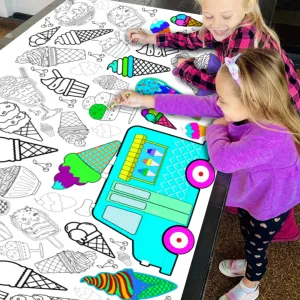 RTS / Ice Cream Coloring Tablecloth | Summer Activity for Kids