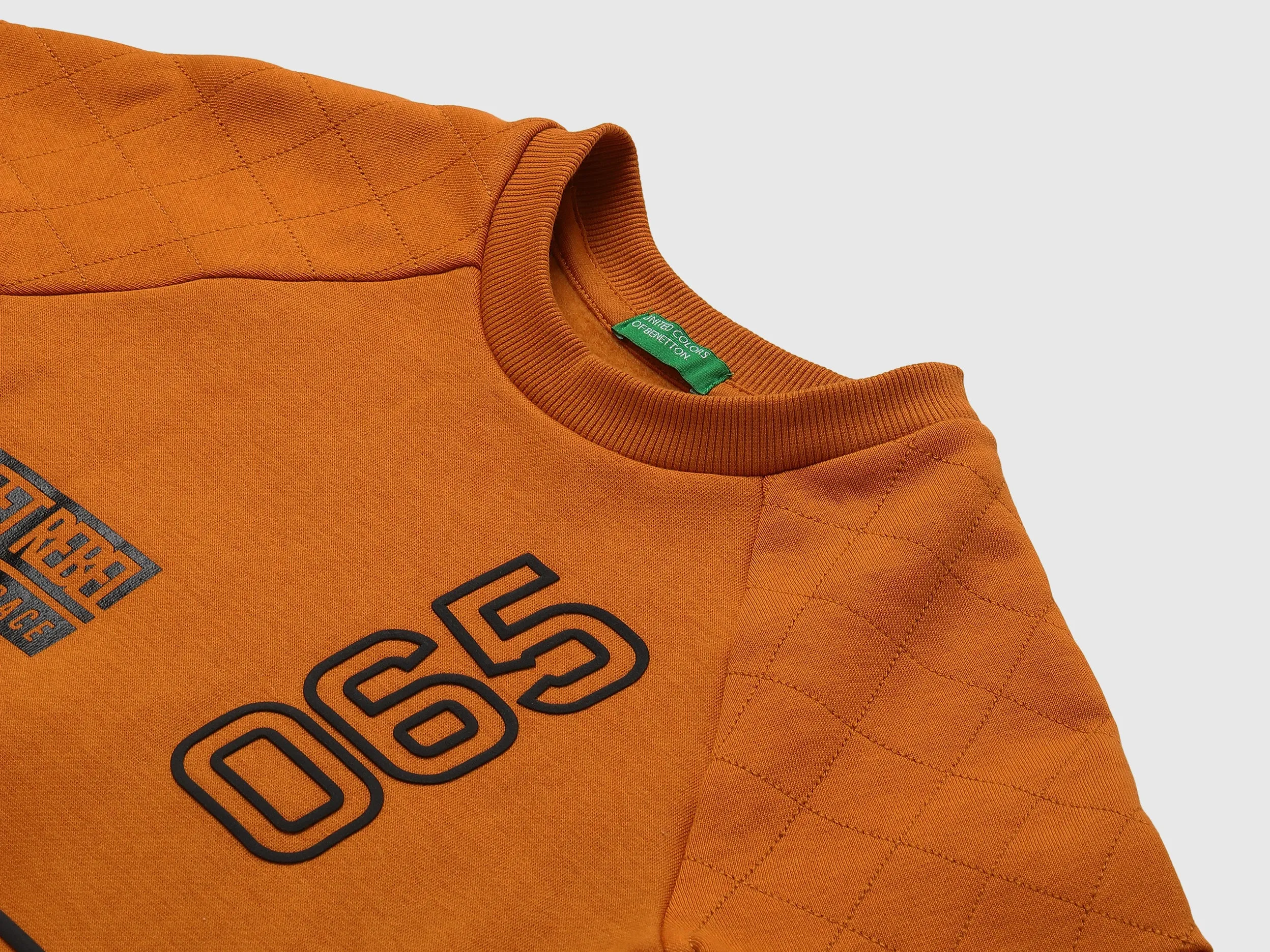 Rust Quilted Sweatshirt