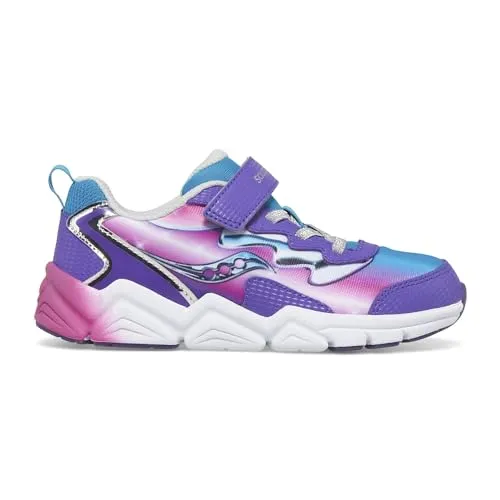 Saucony Flash Alternative Closure 3.0 Sneaker, Teal/Purple/Chrome, 13 US Unisex Little Kid