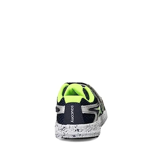 Saucony Ride 10 JR Sneaker, Navy/Green, 8 US Unisex Little Kid
