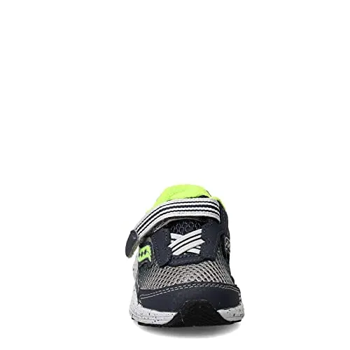 Saucony Ride 10 JR Sneaker, Navy/Green, 8 US Unisex Little Kid