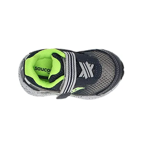 Saucony Ride 10 JR Sneaker, Navy/Green, 8 US Unisex Little Kid