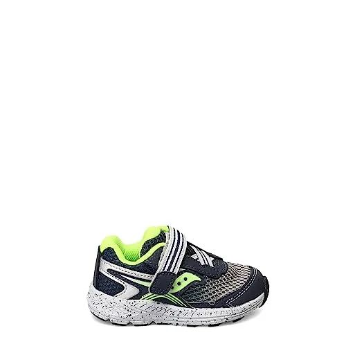 Saucony Ride 10 JR Sneaker, Navy/Green, 8 US Unisex Little Kid