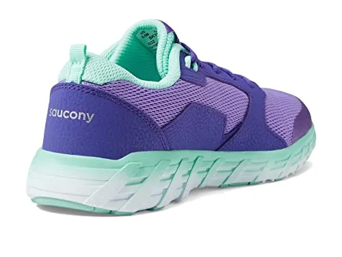 Saucony Wind 2.0 Running Shoe, Purple/Turq, 13.5 US Unisex Big Kid