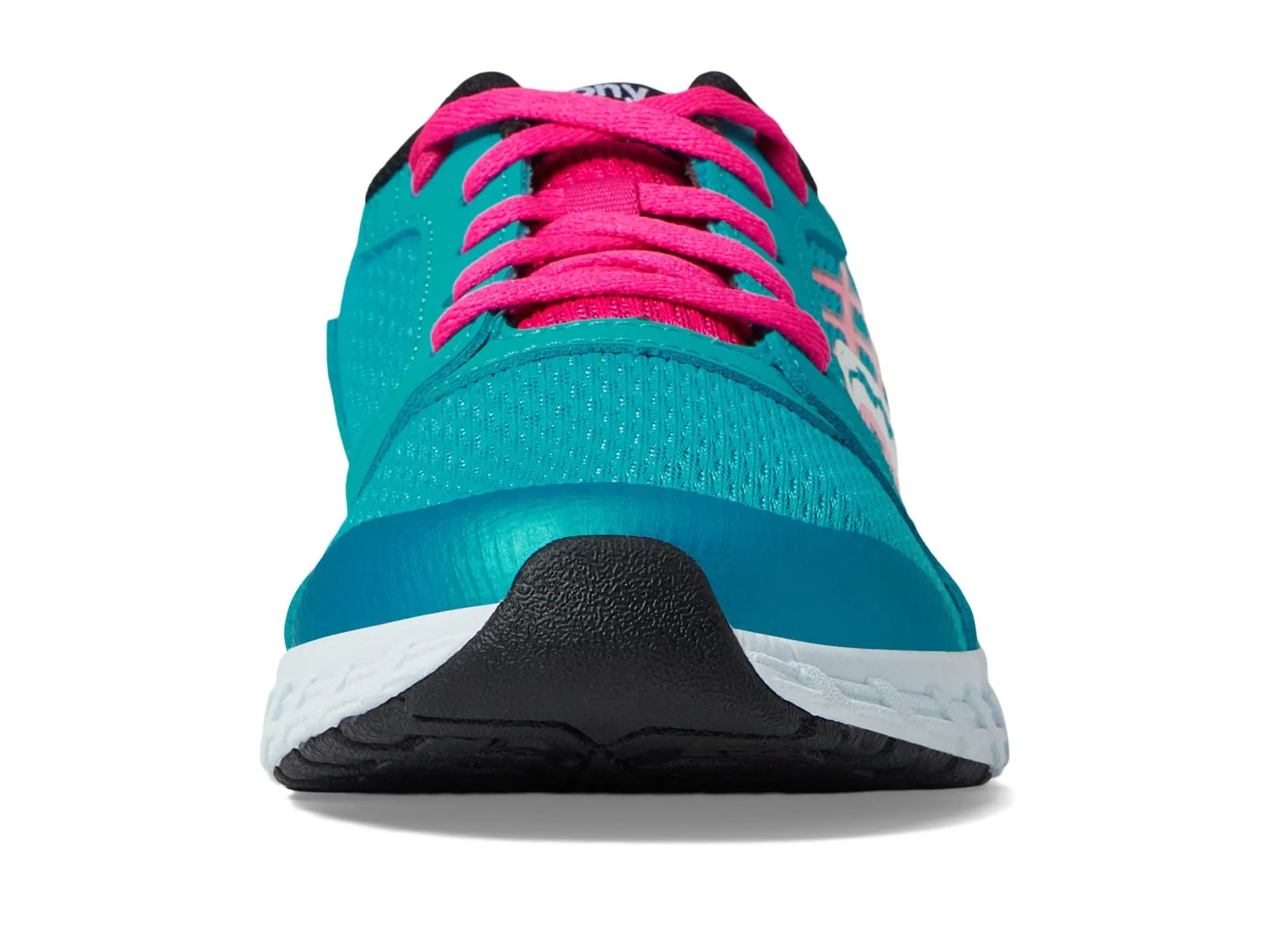 Saucony Wind 2.0 Running Shoe, Turq/Pink/Black, 4 US Unisex Big Kid