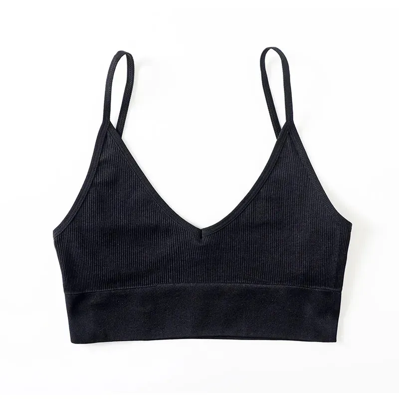 Sexy Low Back Top Backless Bra Women Seamless Bralette - Comfort Wireless, Unlined, in Black, White