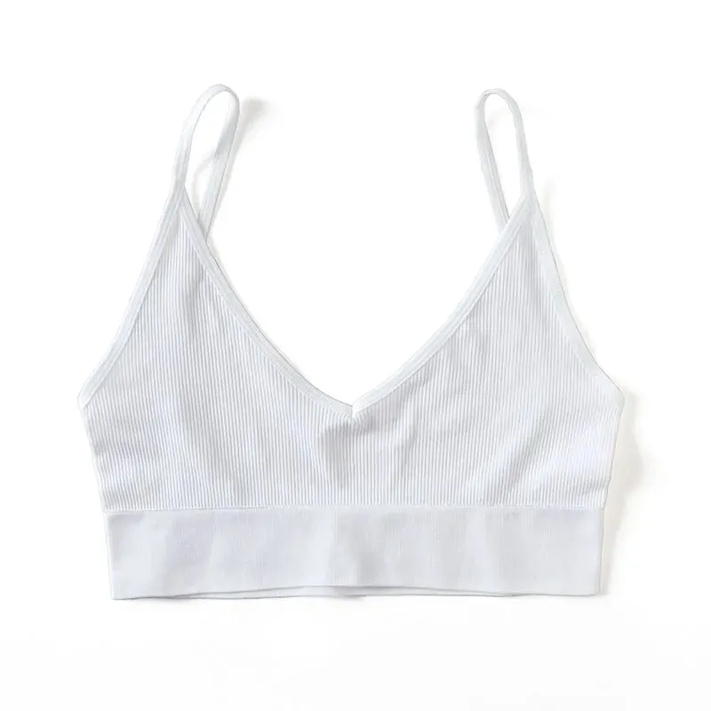 Sexy Low Back Top Backless Bra Women Seamless Bralette - Comfort Wireless, Unlined, in Black, White