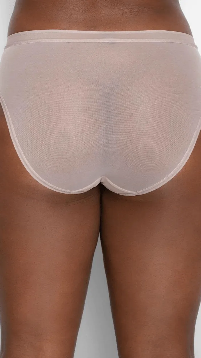 Sheer Mesh High Cut Brief - Bark