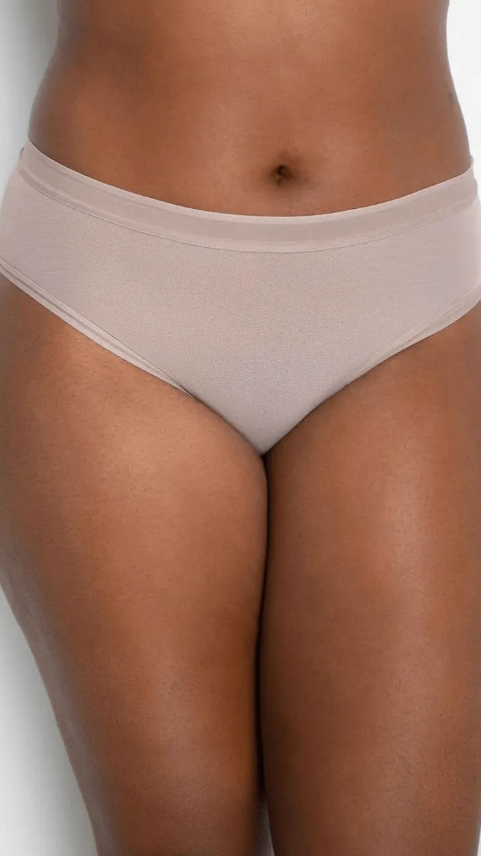 Sheer Mesh High Cut Brief - Bark
