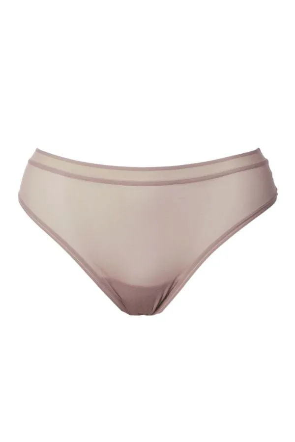 Sheer Mesh High Cut Brief - Bark