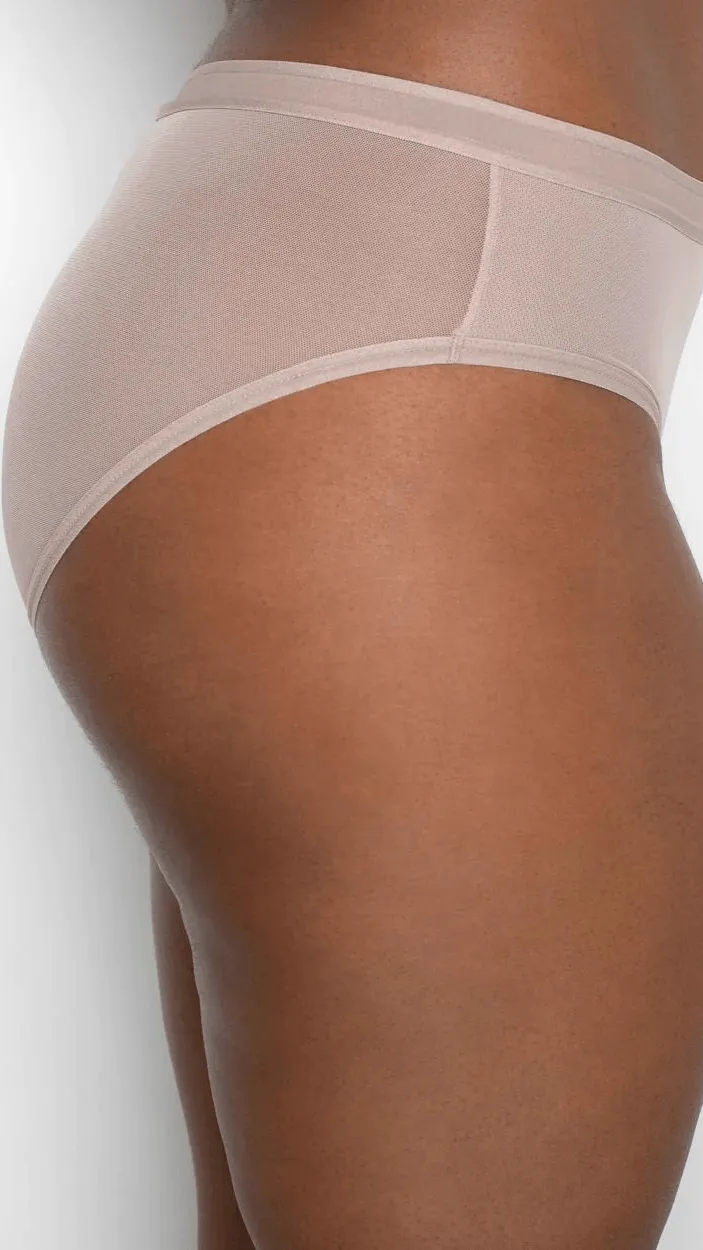 Sheer Mesh High Cut Brief - Bark