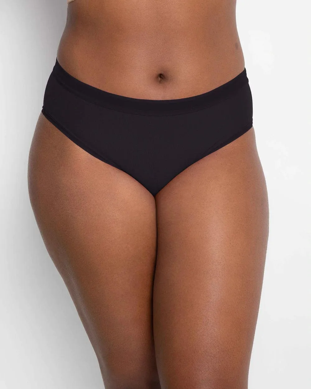 Sheer Mesh High Cut Brief - Black