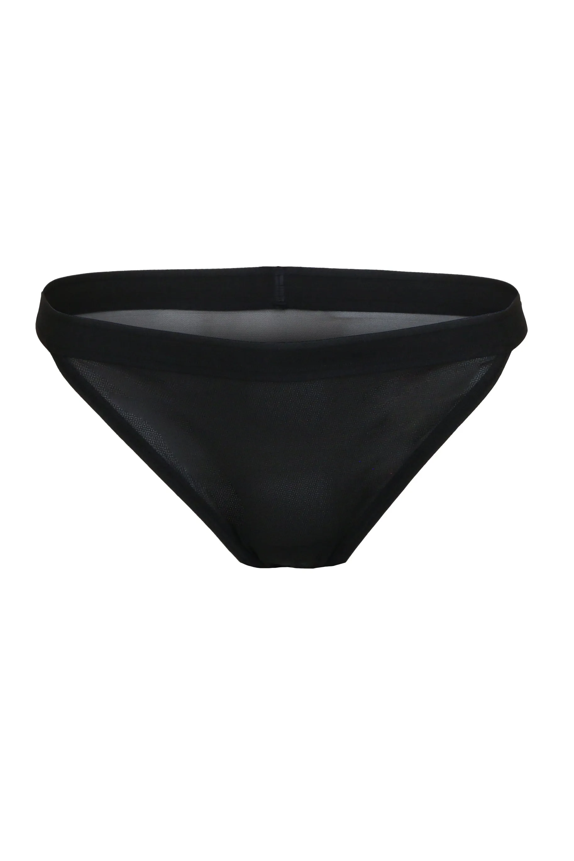 Sheer Mesh High Cut Brief - Black