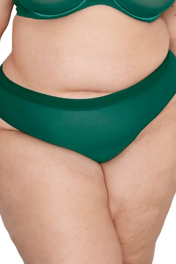 Sheer Mesh High Cut Brief - Emerald