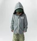SIDE EYE ZIP HOODIE HEATHER GREY