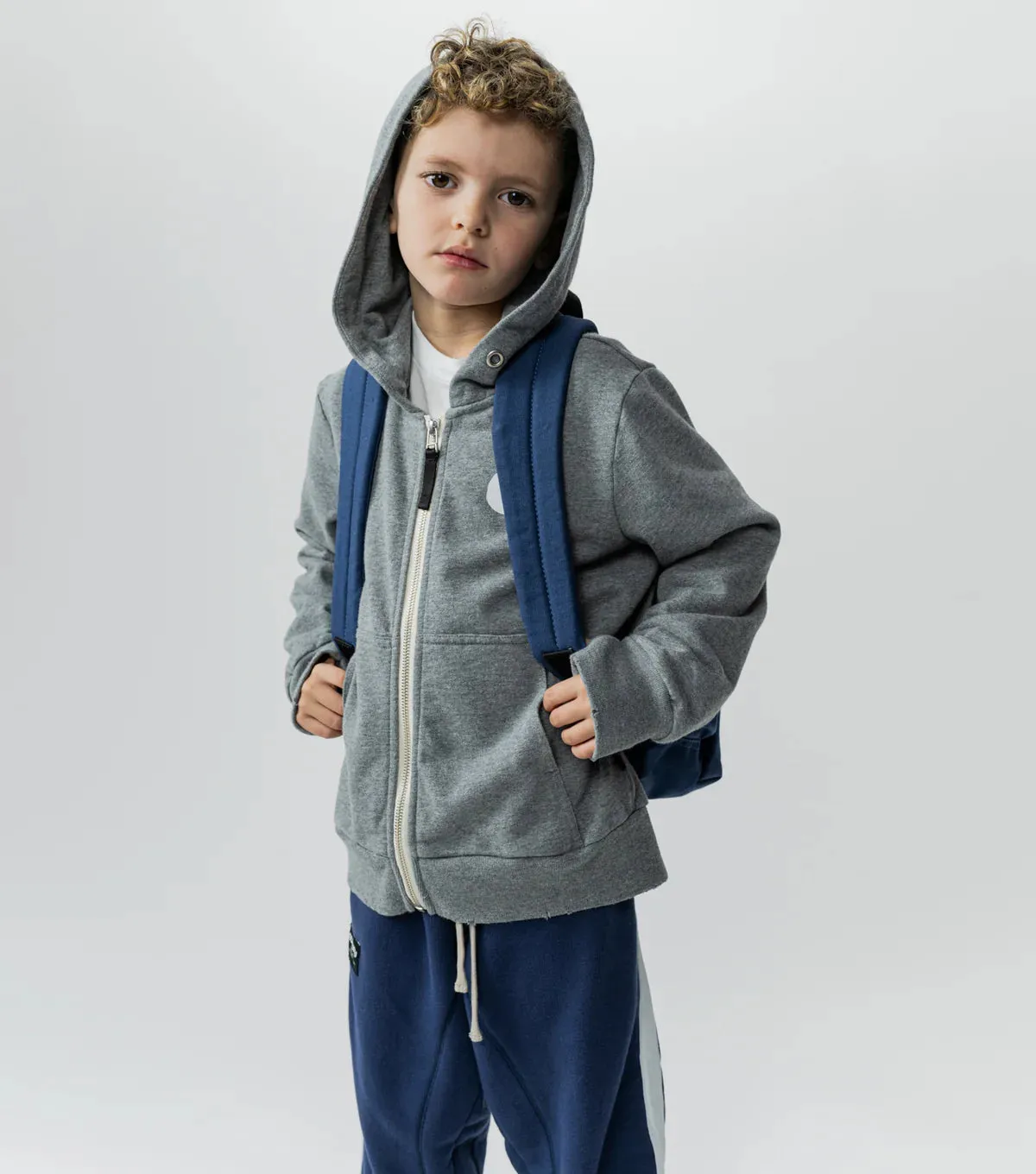 SIDE EYE ZIP HOODIE HEATHER GREY