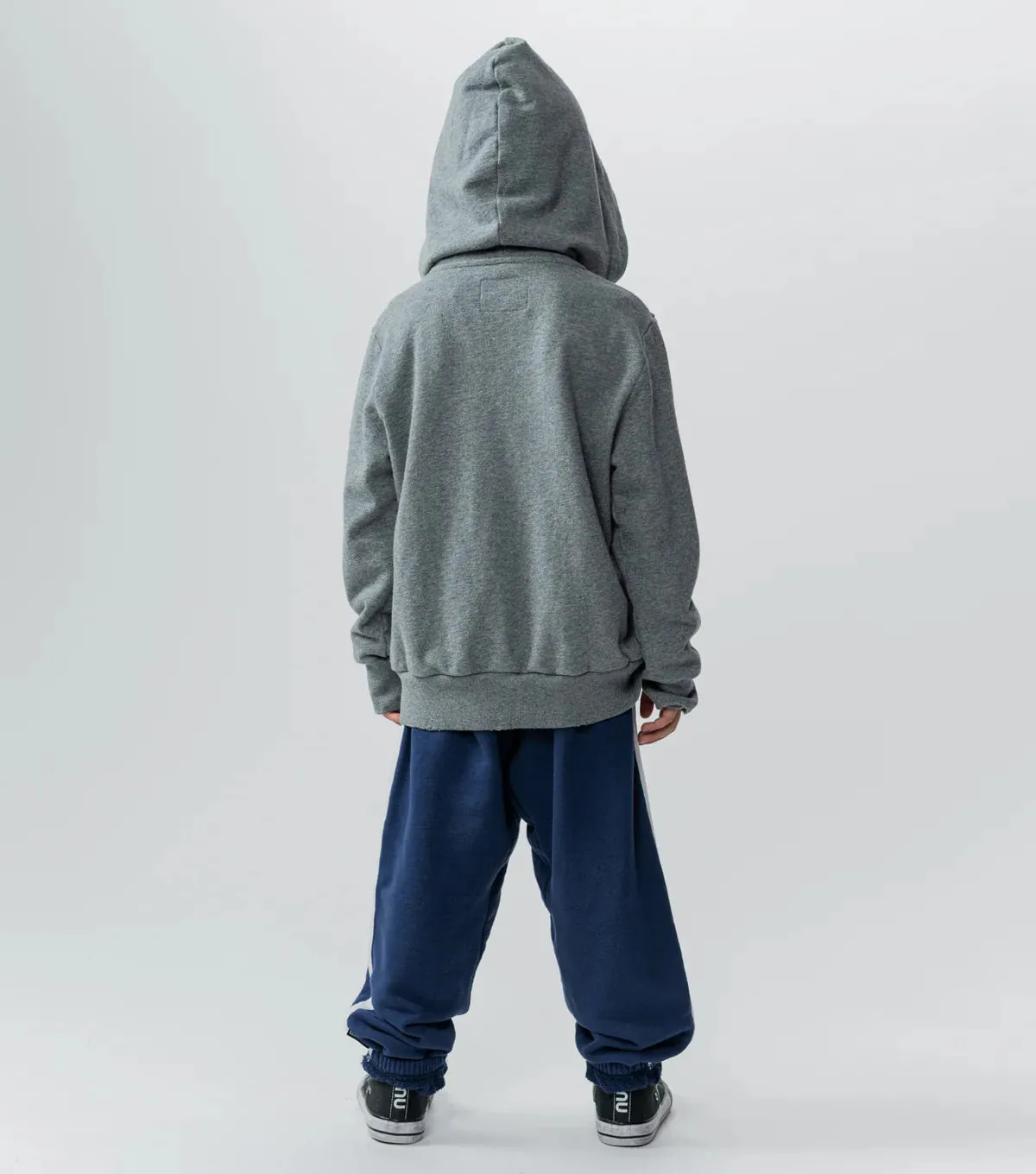 SIDE EYE ZIP HOODIE HEATHER GREY